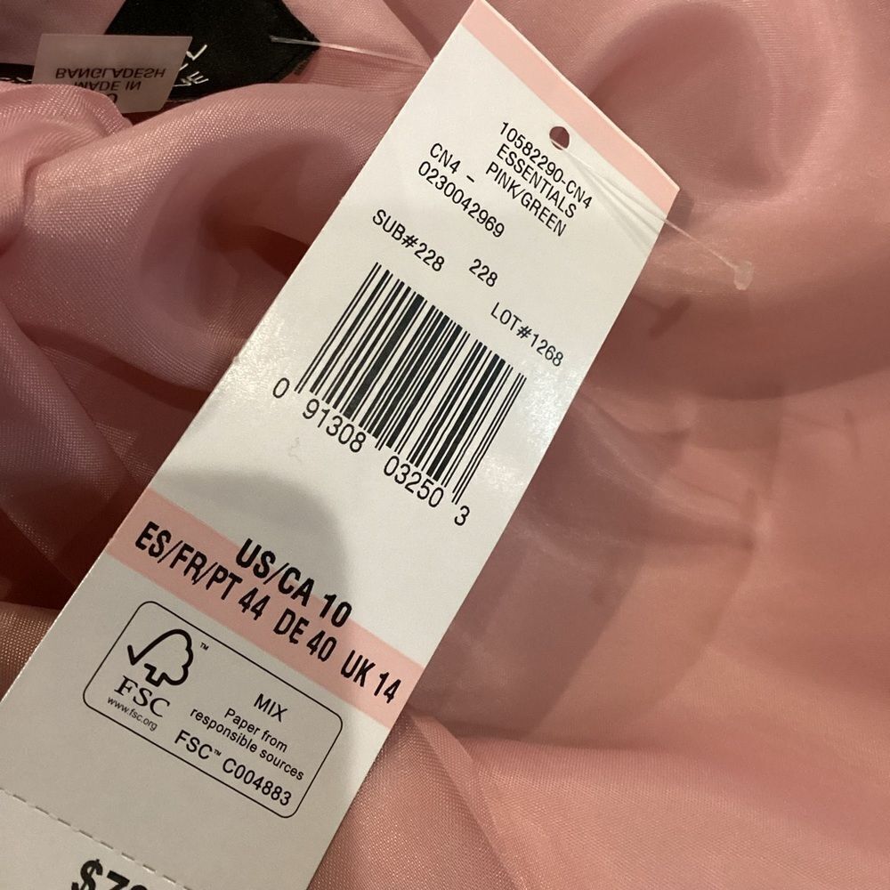 NWT Black Label by Evan-Picone Suit Jacket Blazer Size 10 Pink Green - Picture 8 of 10